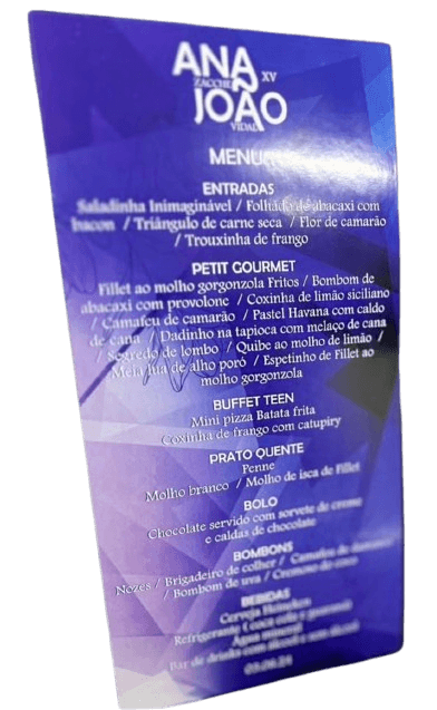 Menu com identidade visual